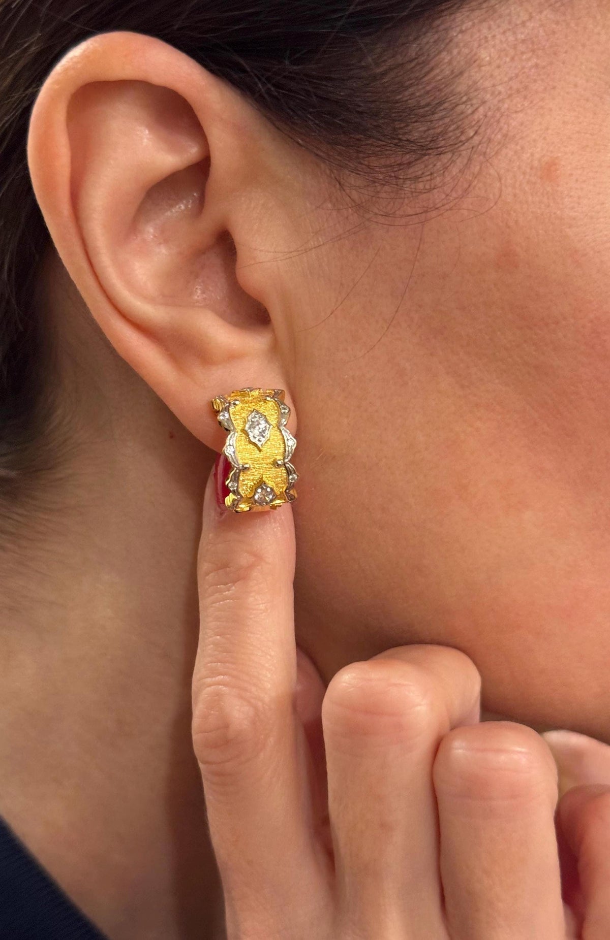 18k Hand-Brushed Stella Reale Earring