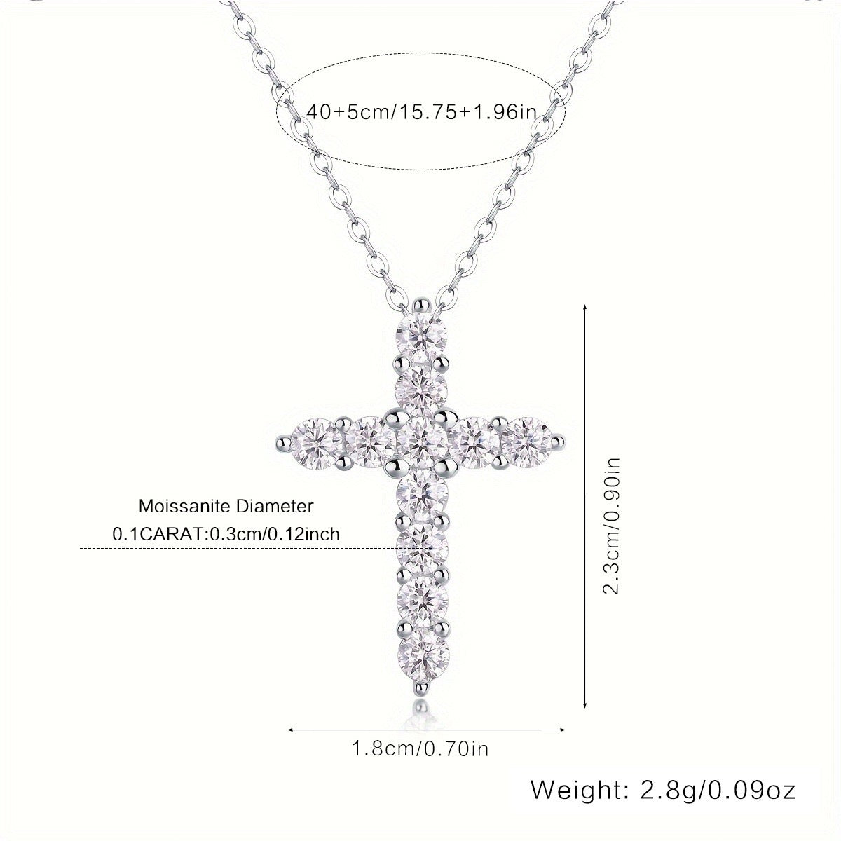 Moissanite Cross Necklace