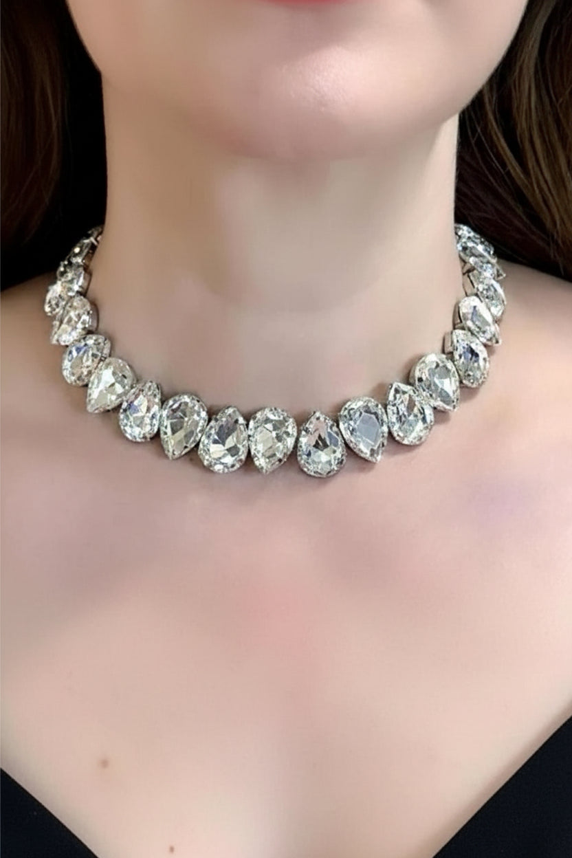 Anna Wintour Pear Shape Crystal Necklace