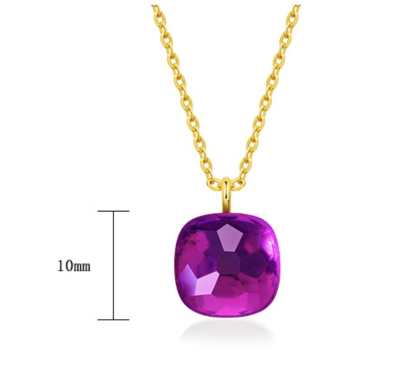 Priscilla Faceted Gemstone Pendant Necklace