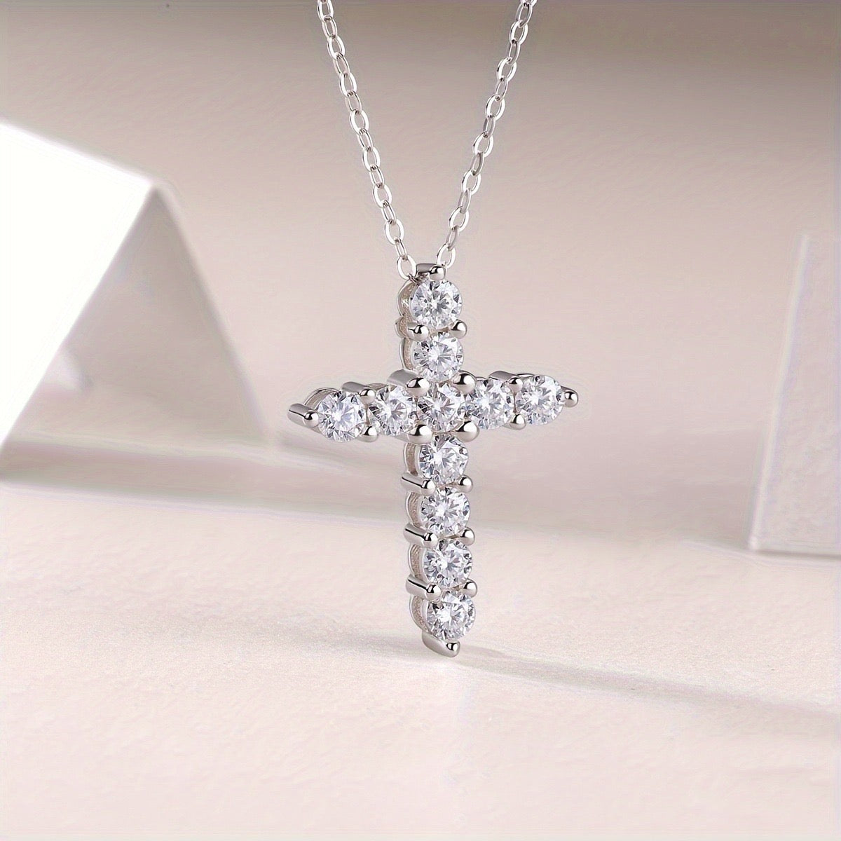 Moissanite Cross Necklace