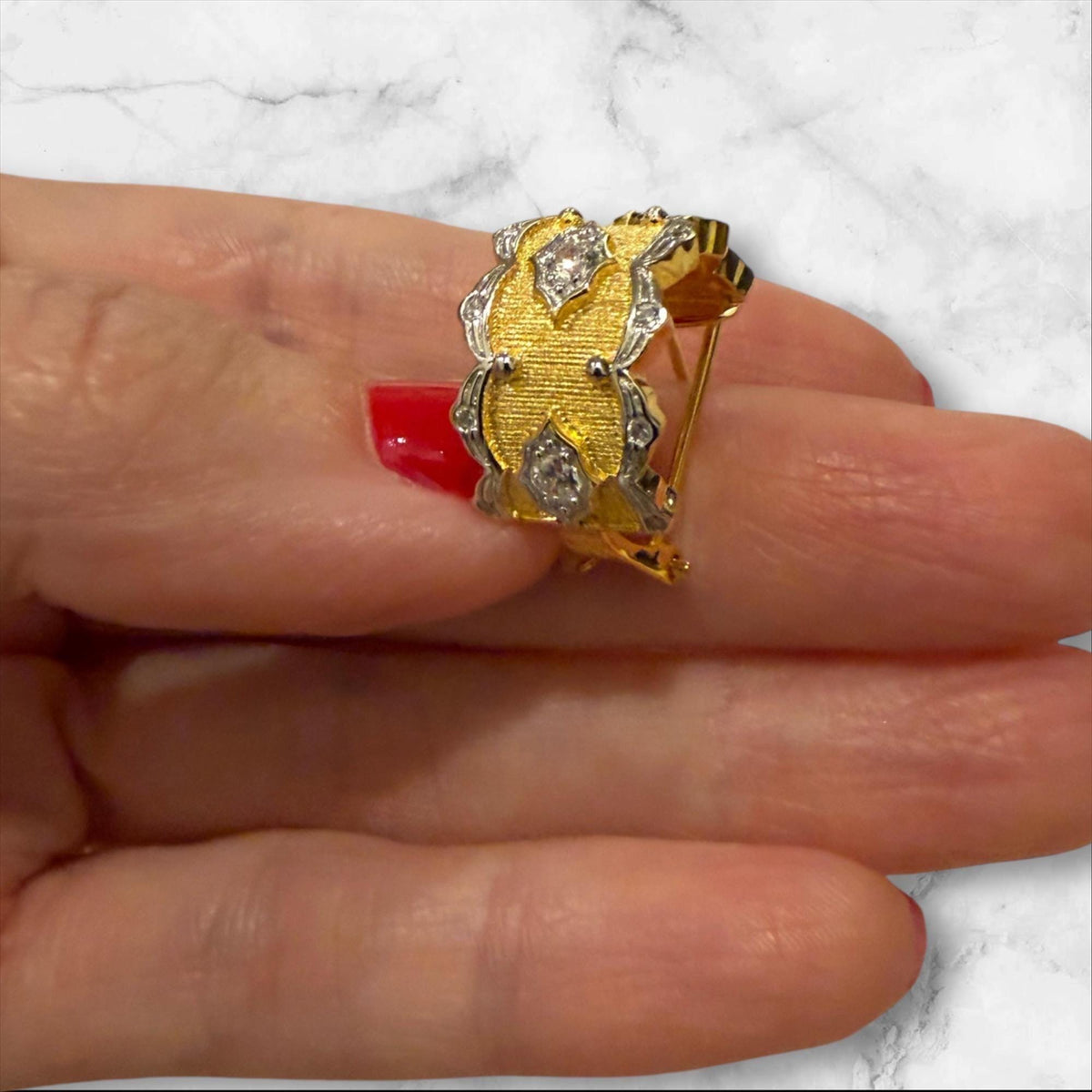 18k Hand-Brushed Stella Reale Earring