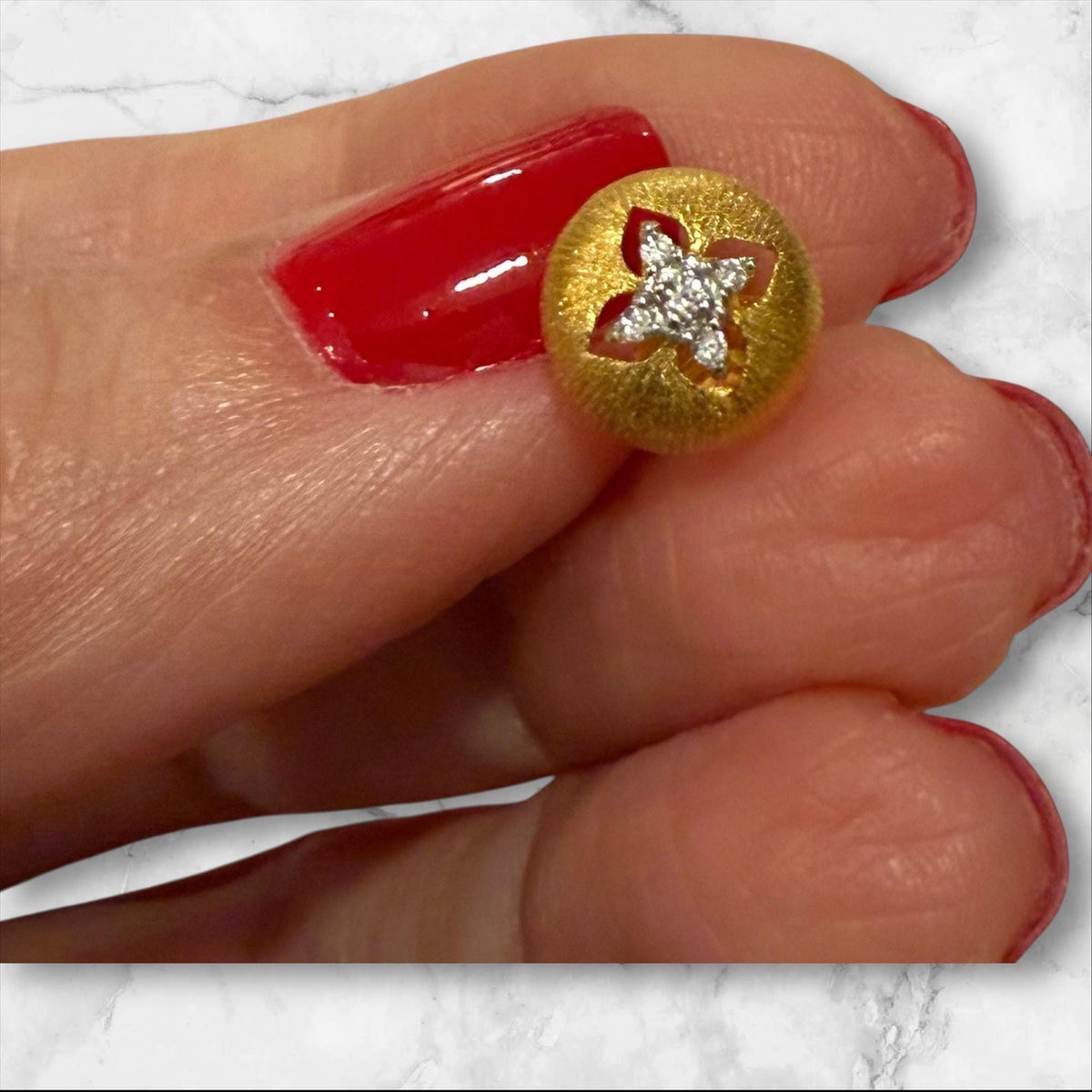 14k Hand-Brushed Gold Earring