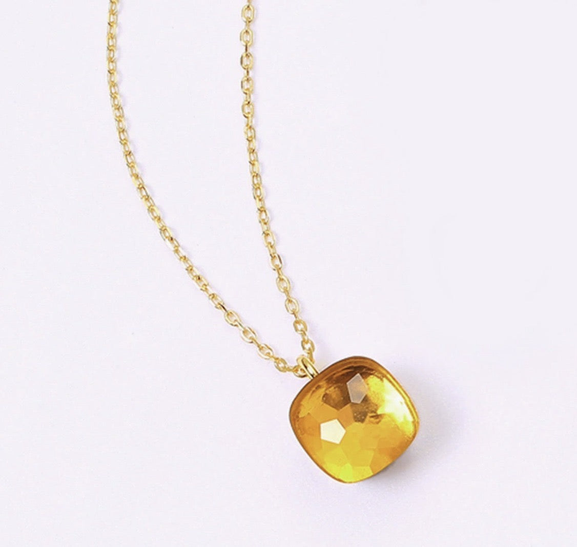 Priscilla Faceted Gemstone Pendant Necklace