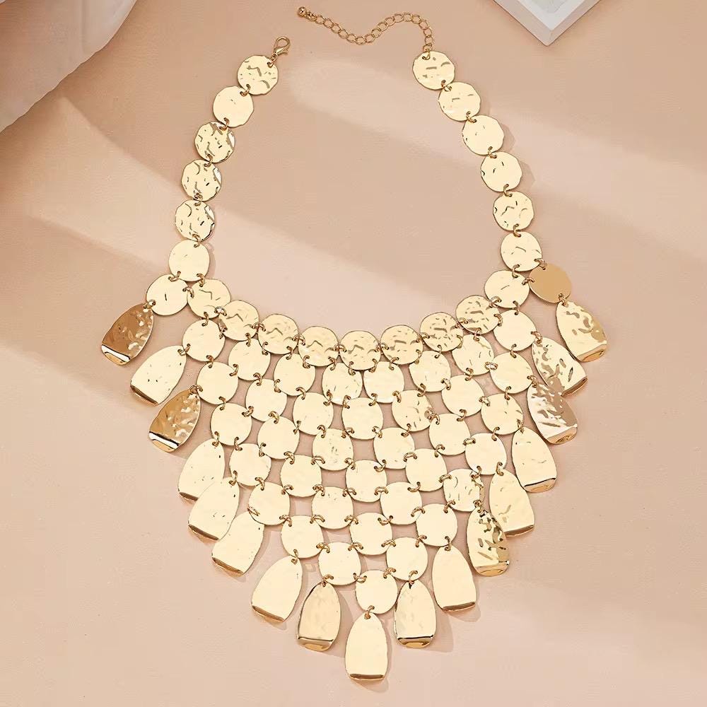 Large Versailles Gold Bib Necklace
