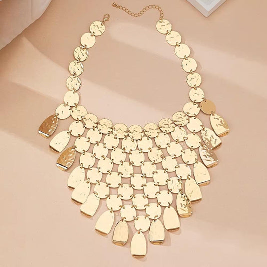 Large Versailles Gold Bib Necklace