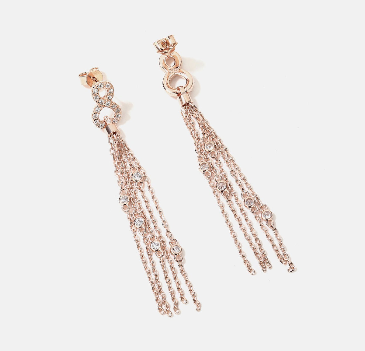 Infinity Chain Tassel Earrings