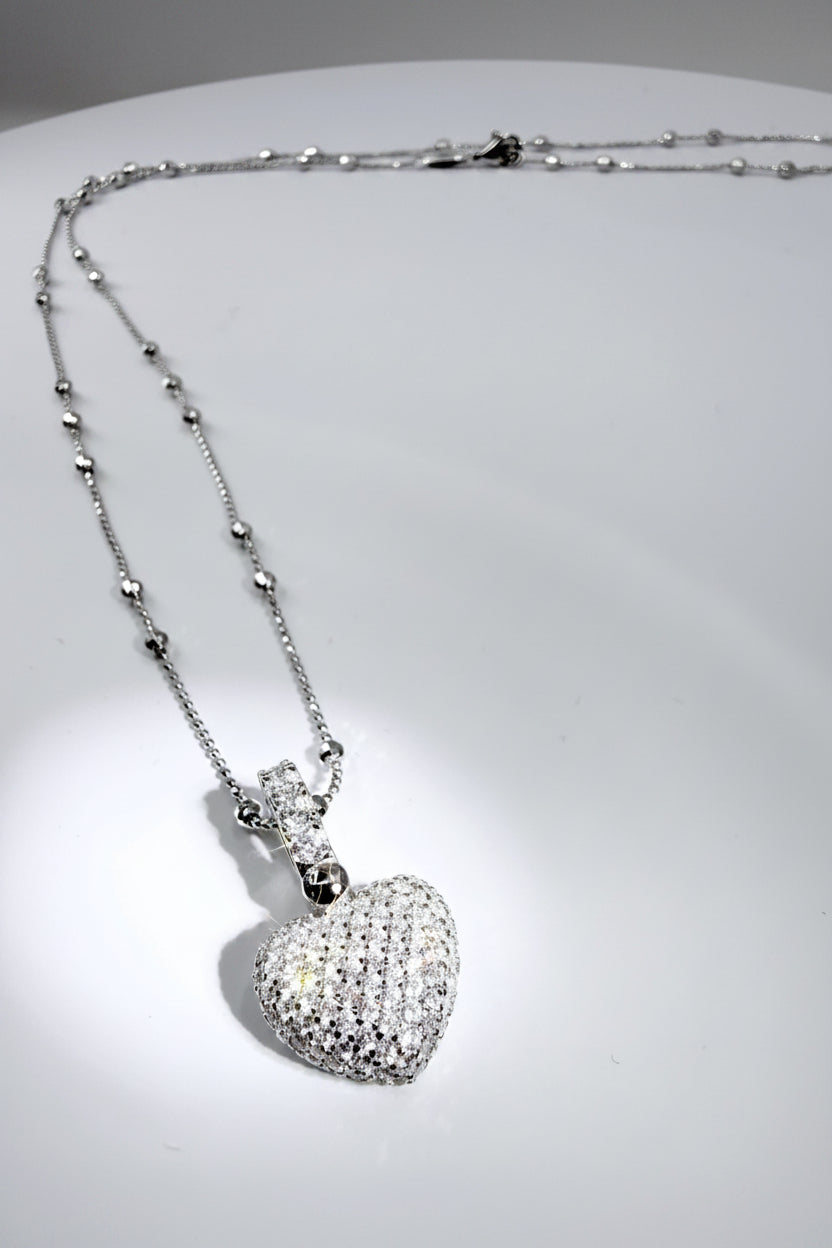Heart Pavé Necklace - Ali & Eve Jewels
