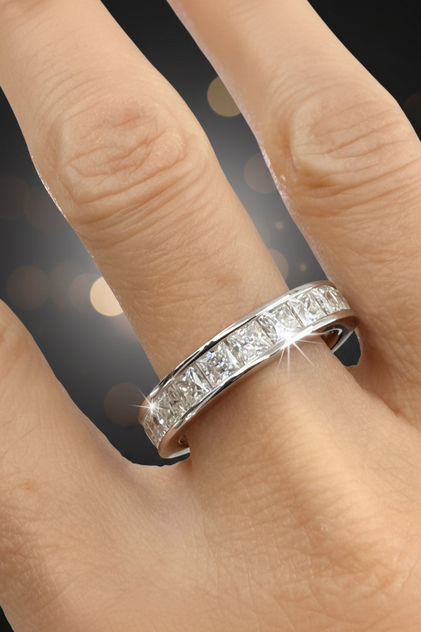 Julie Moissanite Princess Cut Eternity Band