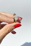 Moissanite Pear Cut Sideways Ring