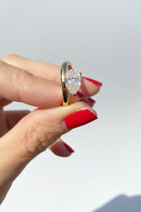 Moissanite Pear Cut Sideways Ring