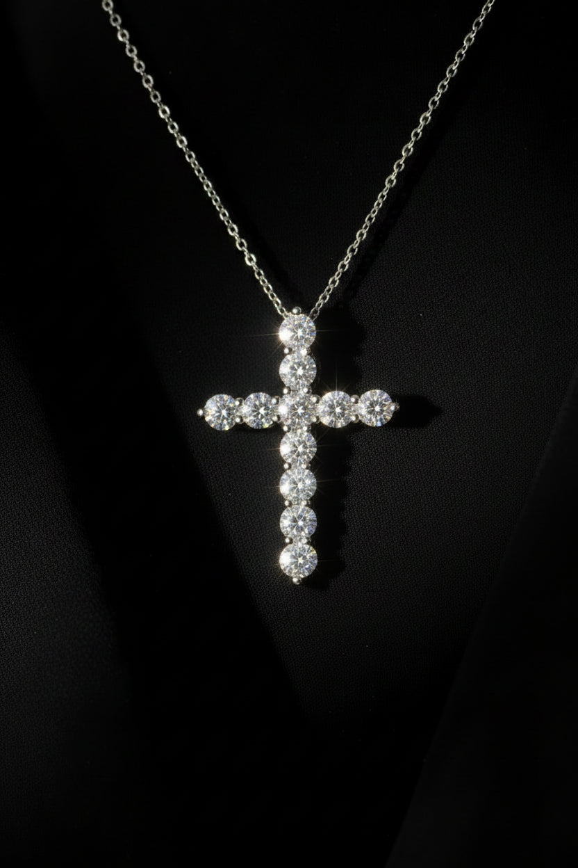 Moissanite Cross Necklace