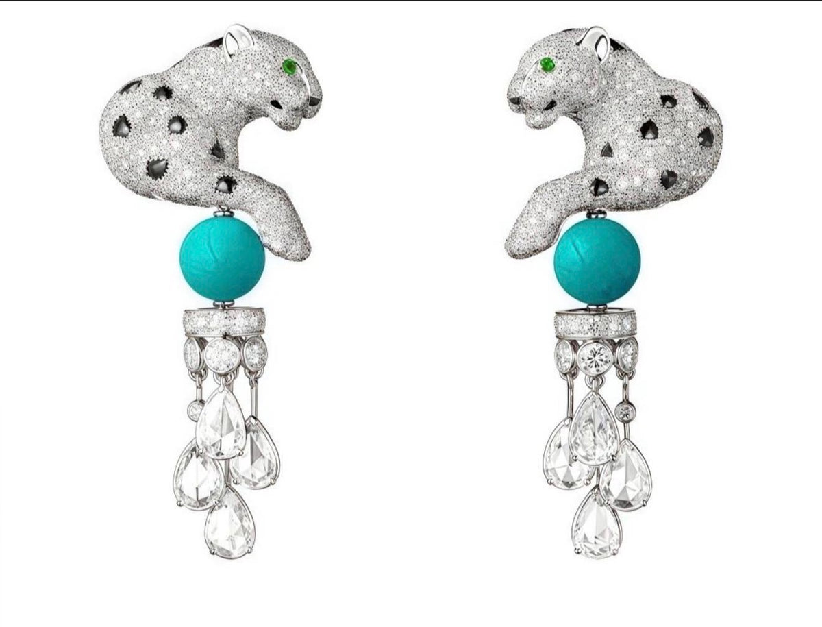 Turquoise Panther Earring
