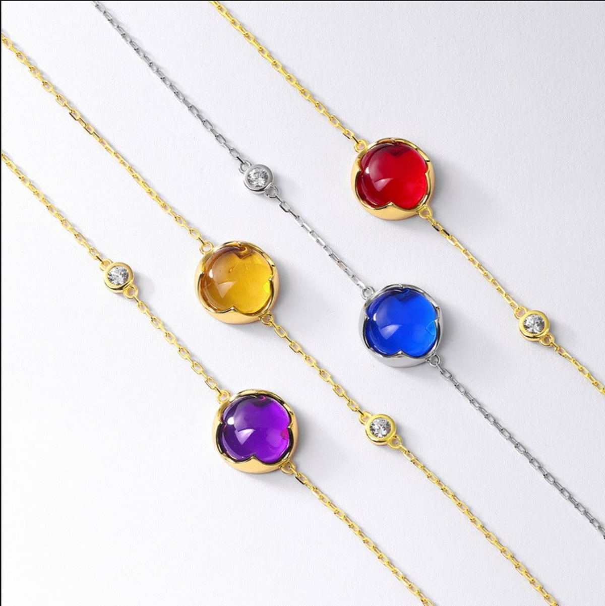 Lila Round Gemstone Bracelet