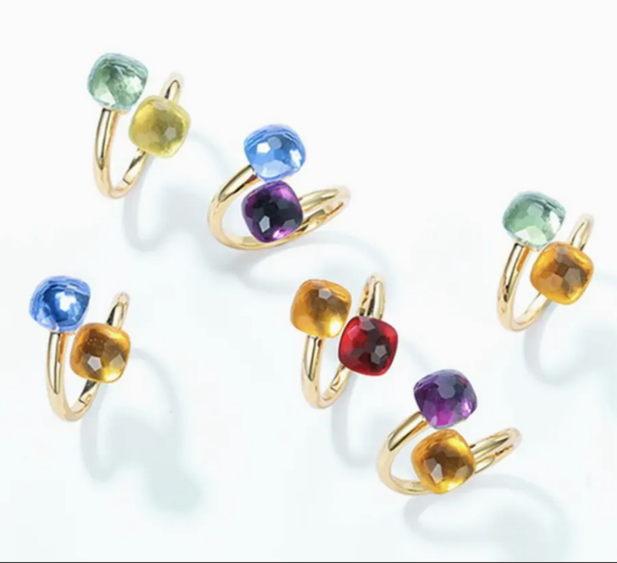 Priscilla Faceted Double Gemstone Ring