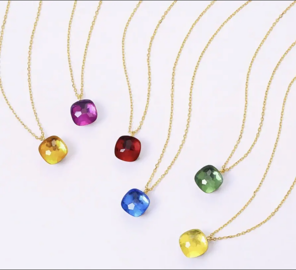 Priscilla Faceted Gemstone Pendant Necklace