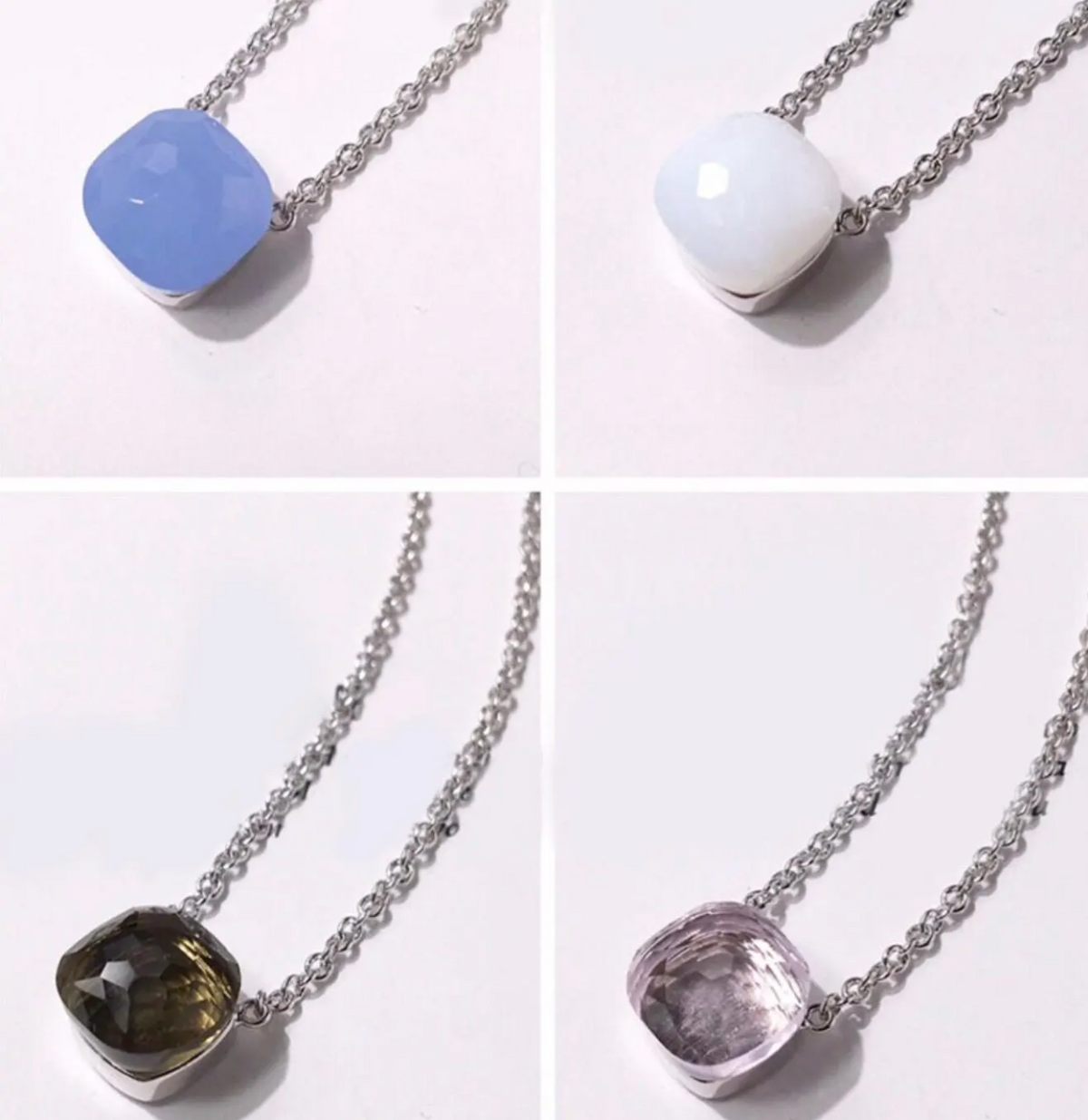 Priscilla Faceted Gemstone Stationary Necklace