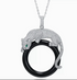 Jewelry pendant with panther design on a white background