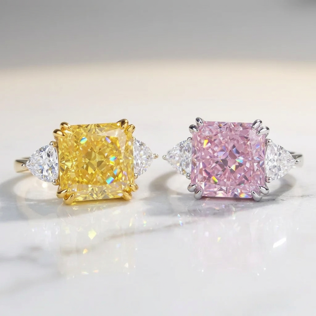 5 CT Square Simulated Diamond Ring