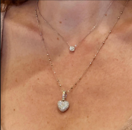 Heart Pavé Pendant Necklace