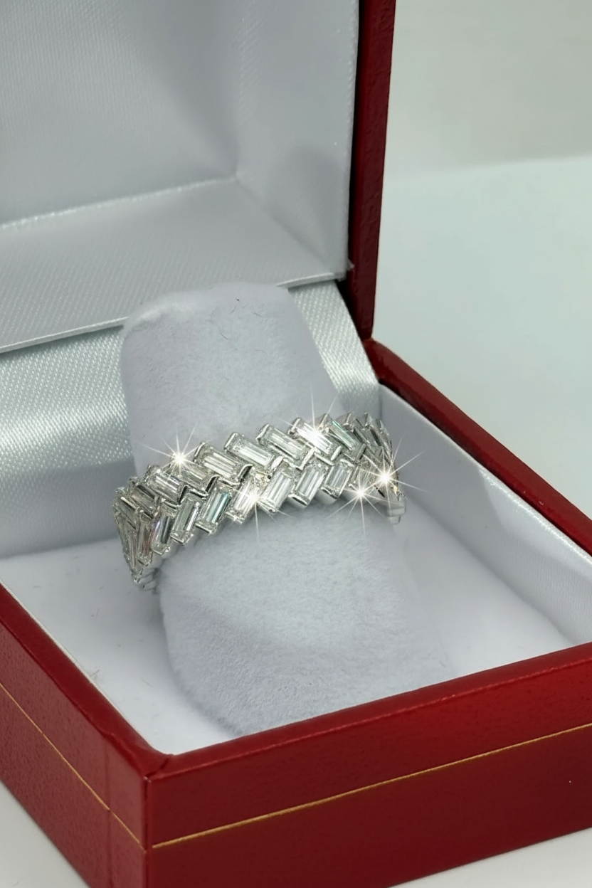 Alana 5.4 ct Moissanite Baguette Cut Eternity Band Ring