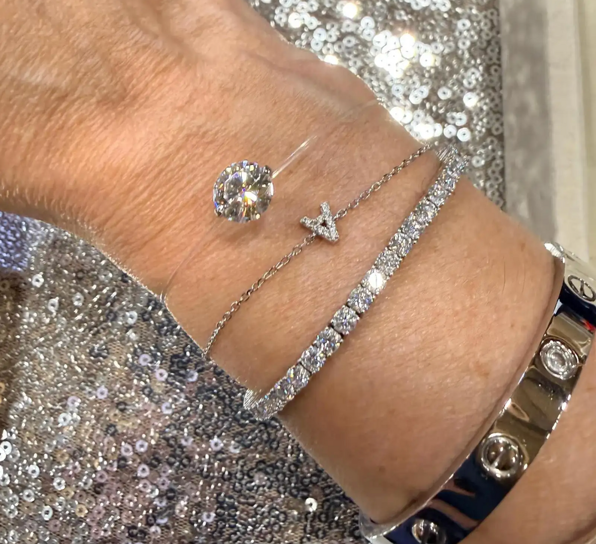 Moissanite Floating Bracelet