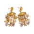 Gold and white chandelier earrings on a white background  - Ali & Eve Jewels