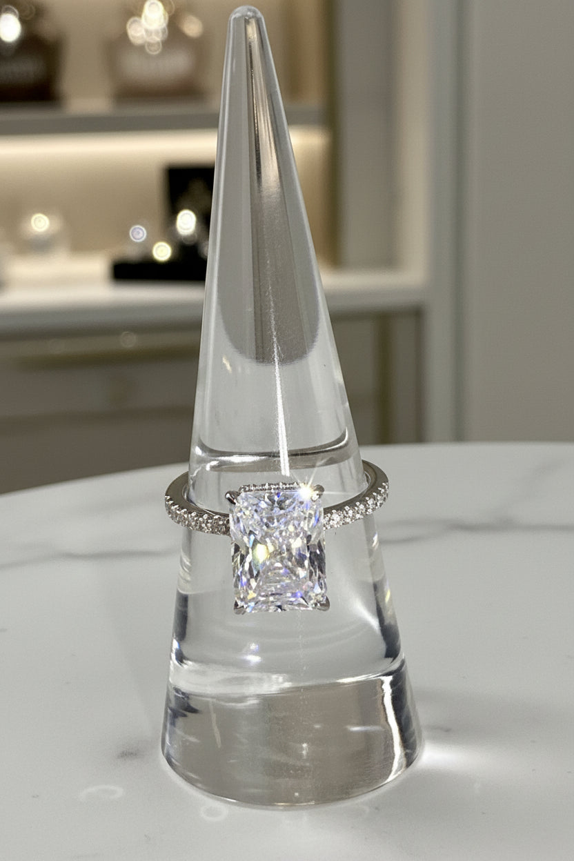 Siena Emerald Cut Simulated Diamond Solitaire Ring