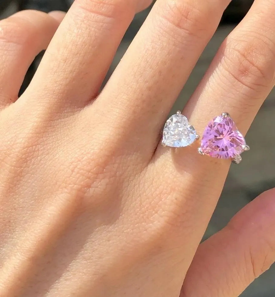 Twin Heart Adjustable Ring