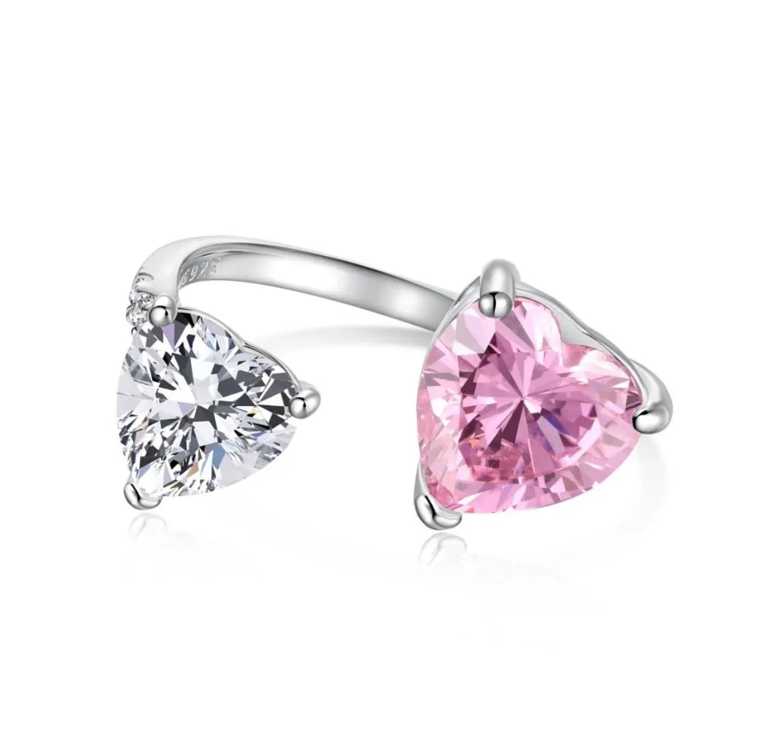 Twin Heart Adjustable Ring