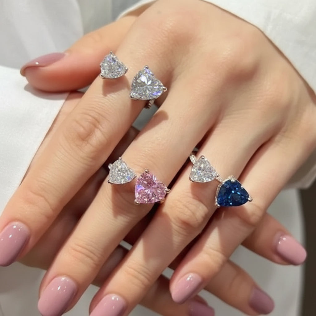 Twin Heart Adjustable Ring