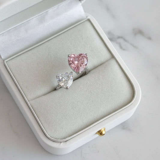 Twin Heart Adjustable Ring