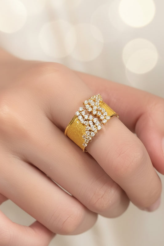 Lucrezia 18k Hand-Brushed Gold Adjustable Ring