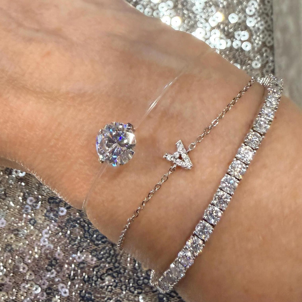 Moissanite Floating Bracelet