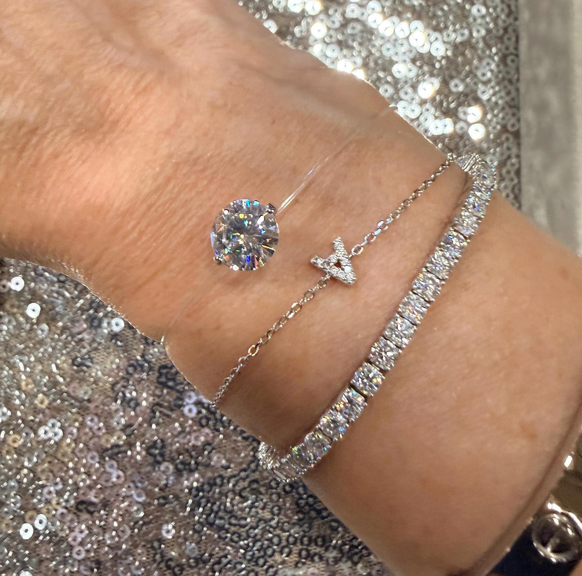 Moissanite Floating Bracelet