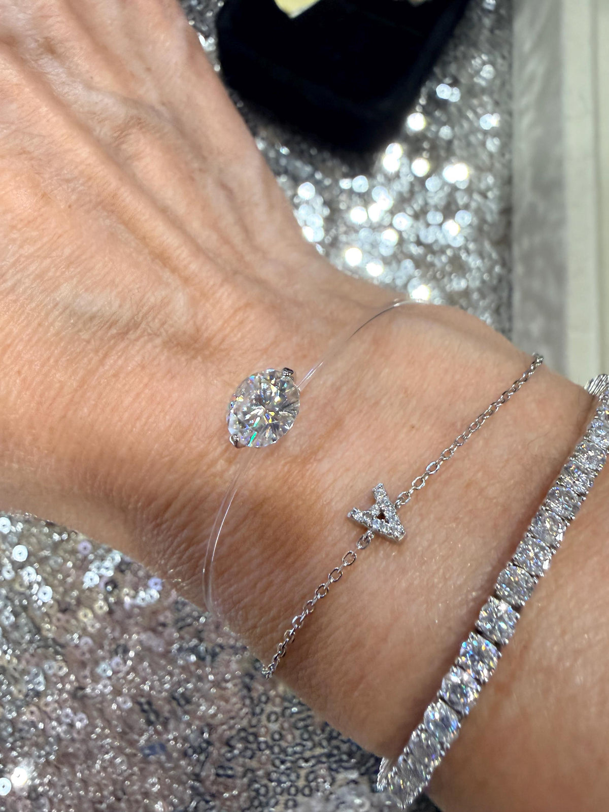 Moissanite Floating Bracelet