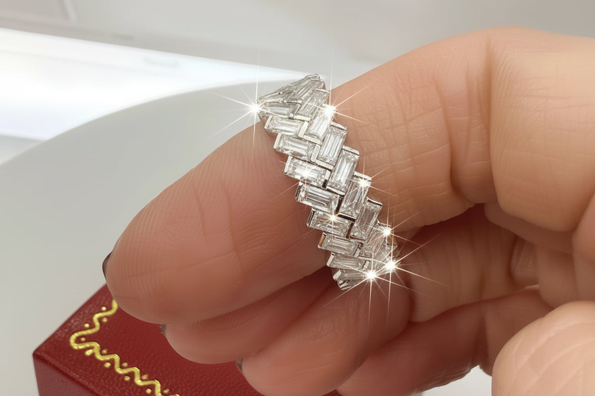 Alana 5.4 ct Moissanite Baguette Cut Eternity Band Ring