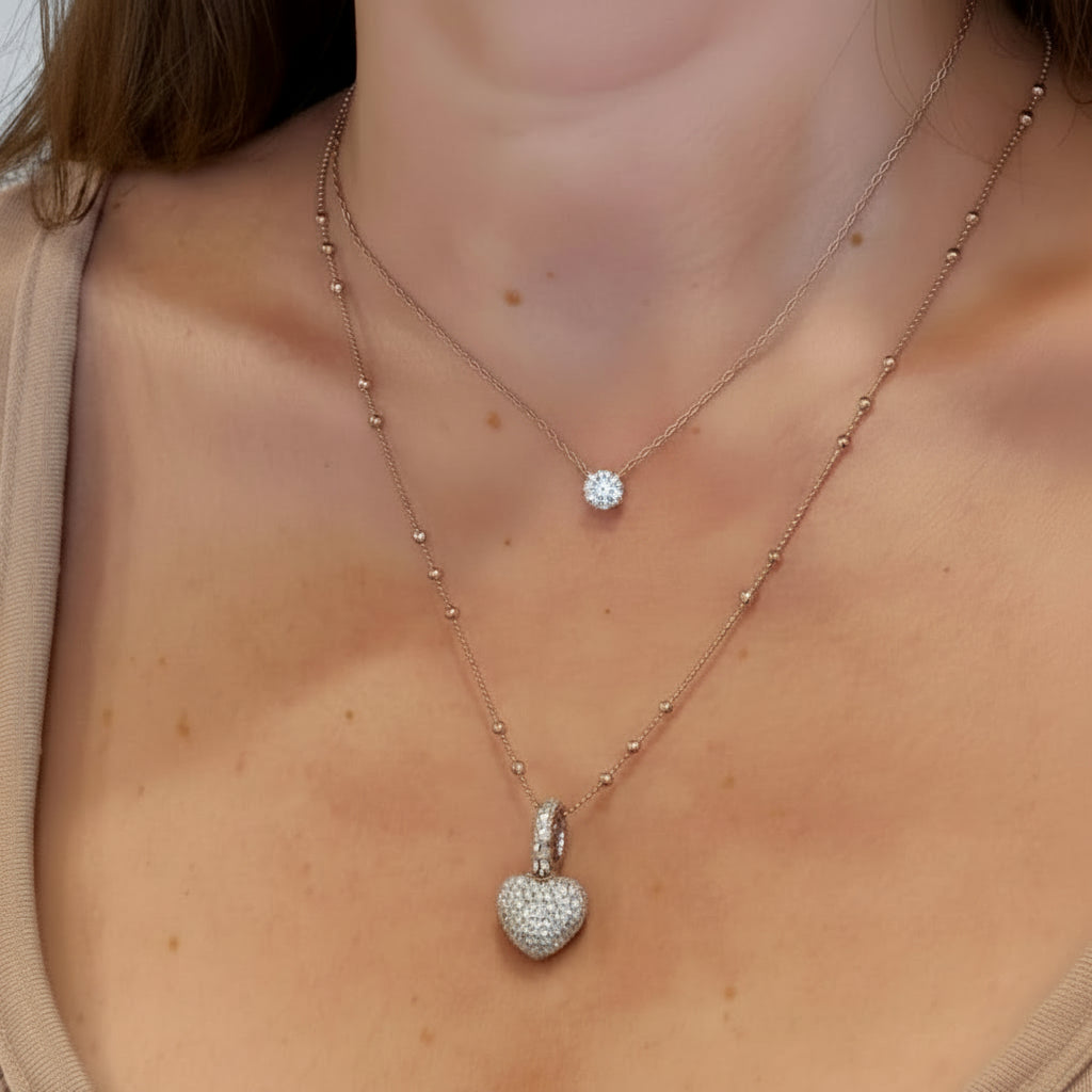 Heart Pavé Pendant Necklace