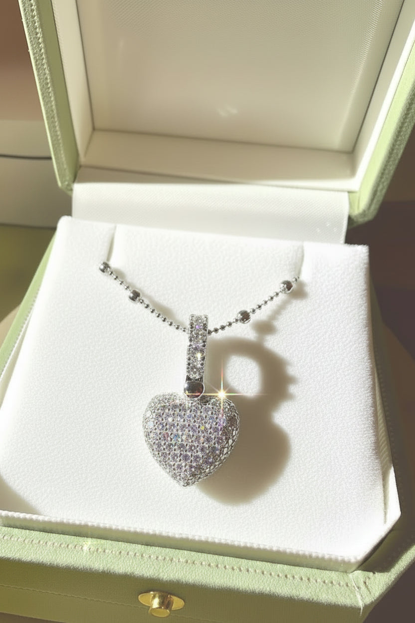 Heart Pavé Pendant Necklace