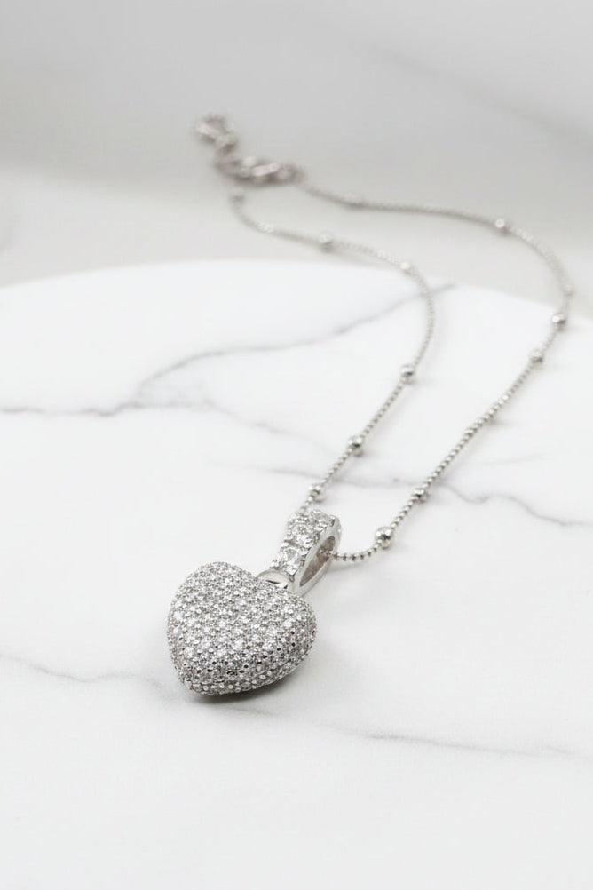 Heart Pavé Pendant Necklace