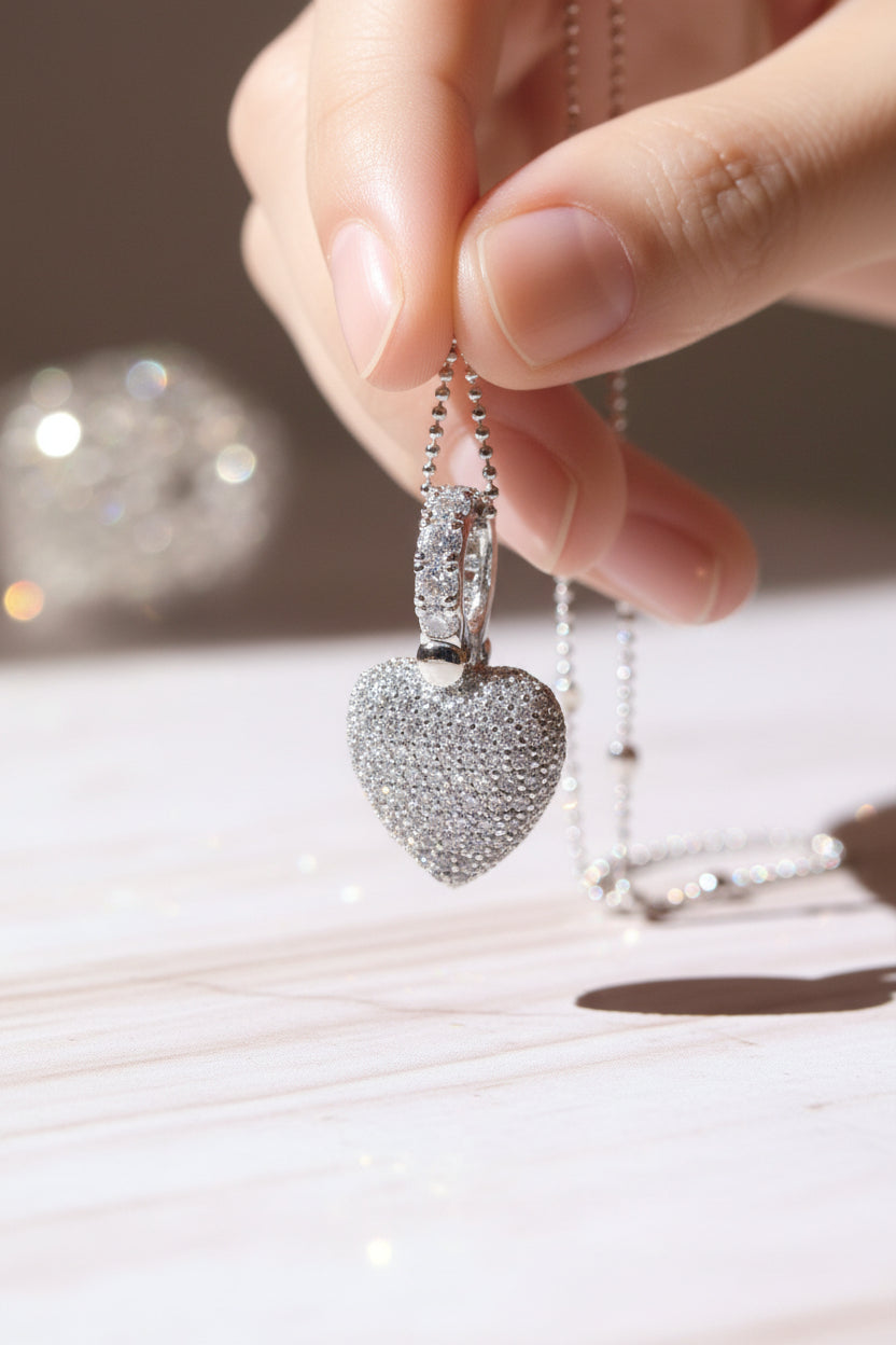 Heart Pavé Pendant Necklace