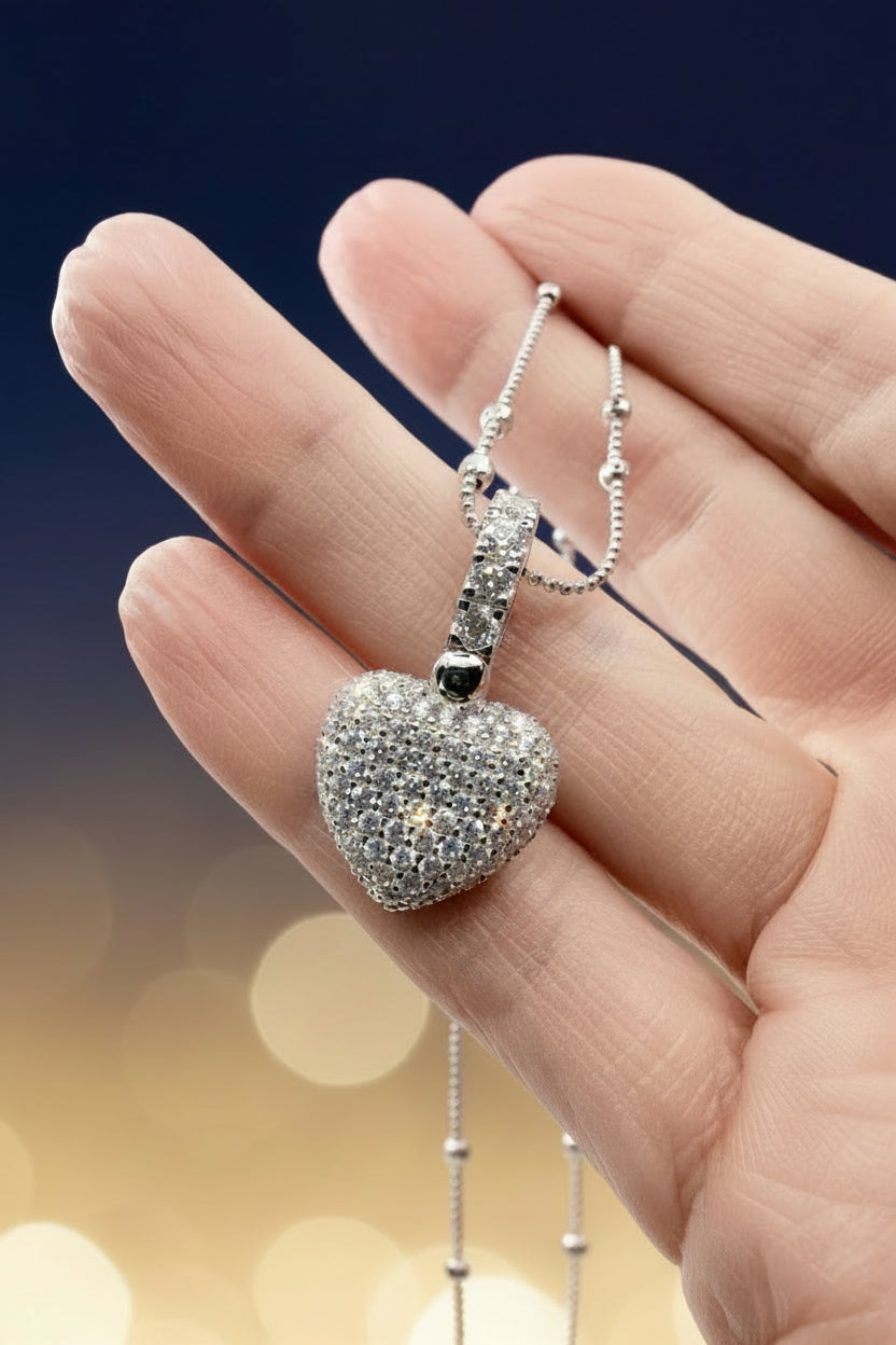 Heart Pavé Pendant Necklace