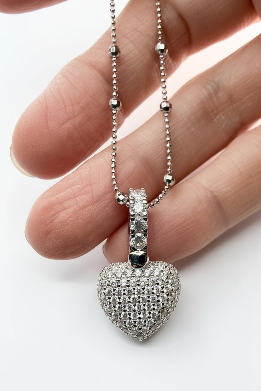 Heart Pavé Pendant Necklace