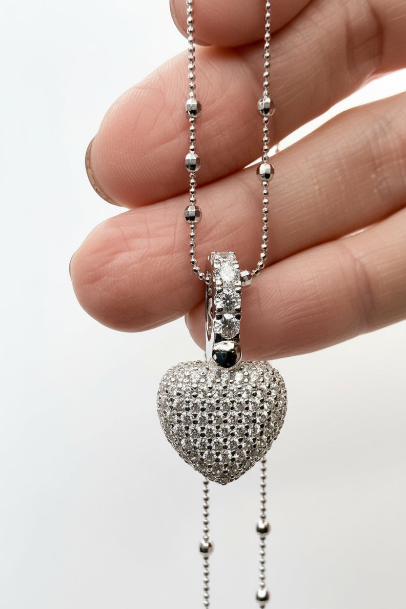 Heart Pavé Pendant Necklace