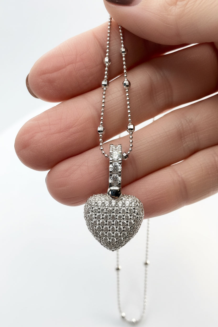 Heart Pavé Pendant Necklace