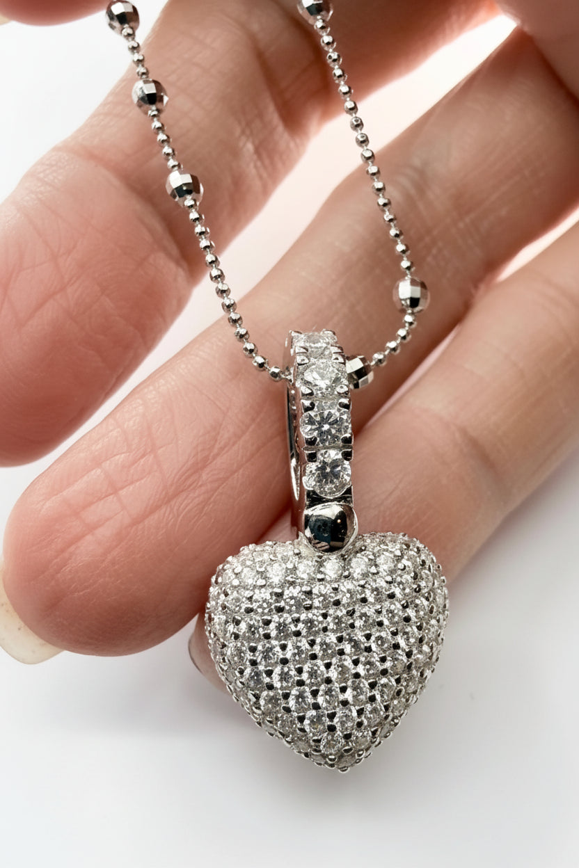 Heart Pavé Pendant Necklace
