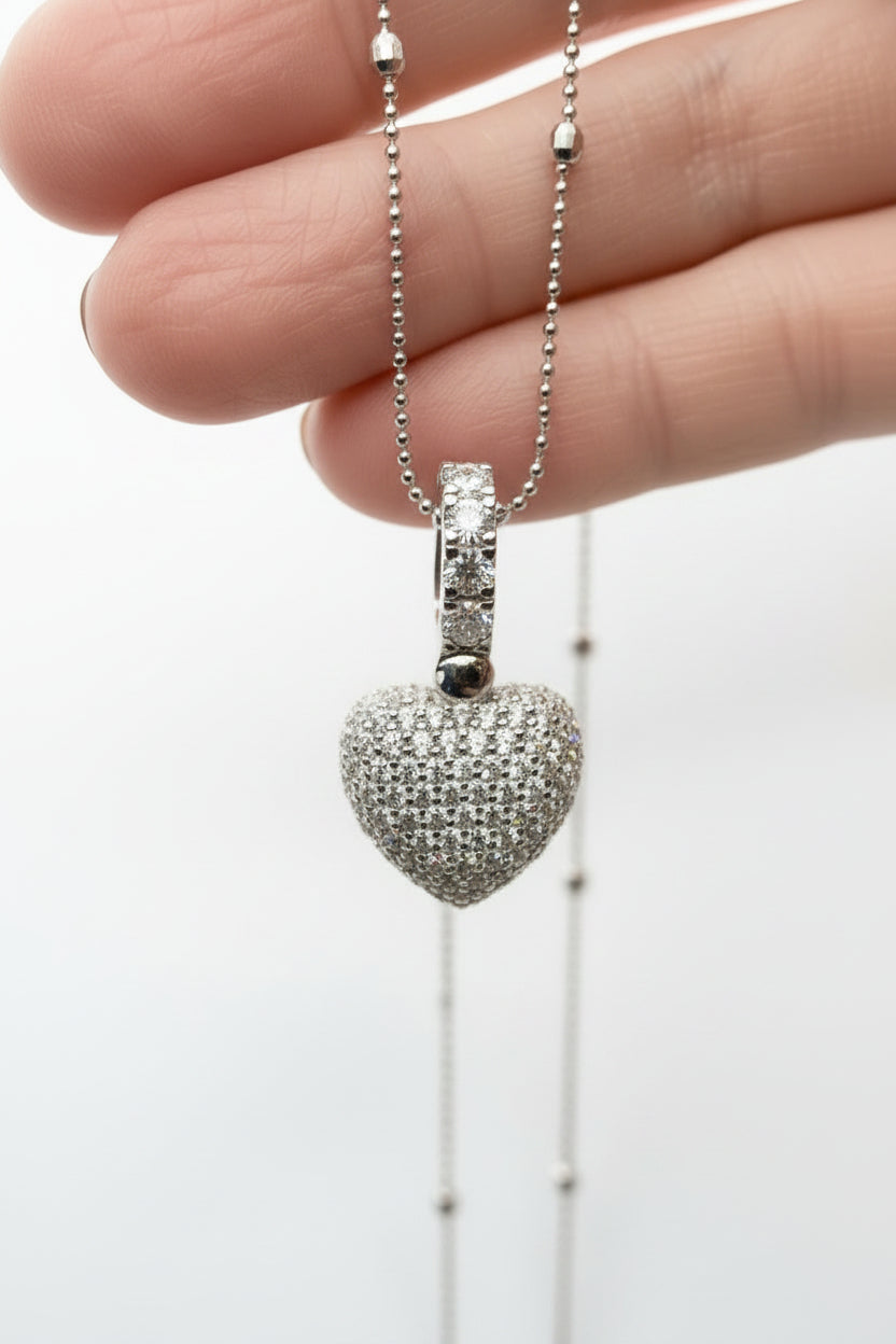 Heart Pavé Pendant Necklace