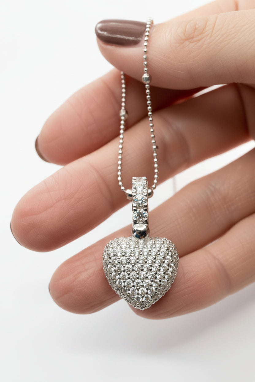 Heart Pavé Pendant Necklace